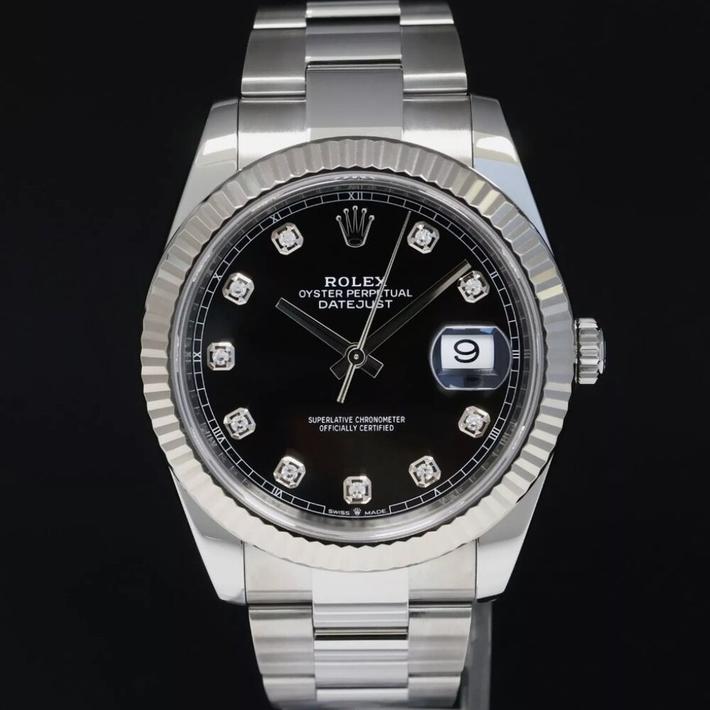 Rolex 41mm Black Datejust Watch New With Box